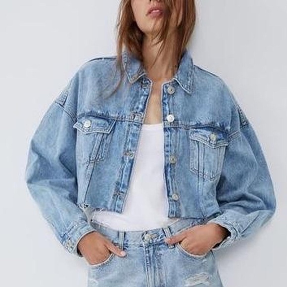 ZARA Bloggers Fav Cropped Denim Jacket - Picture 5 of 10